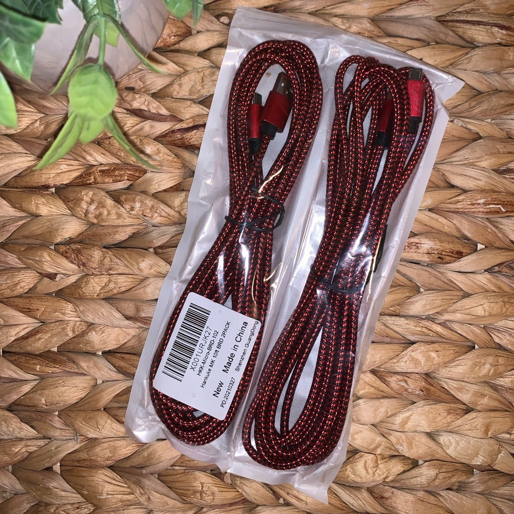 NWT 10ft long micro USB charging cords | 2 pack